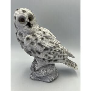 Cracker Barrel Owl Figurine White Snow Sparkle Glitter Decor Animal